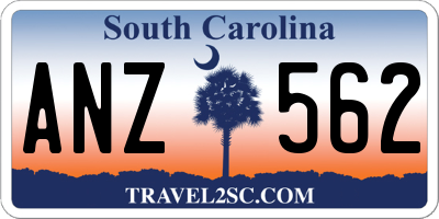 SC license plate ANZ562