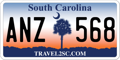 SC license plate ANZ568