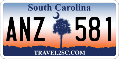 SC license plate ANZ581