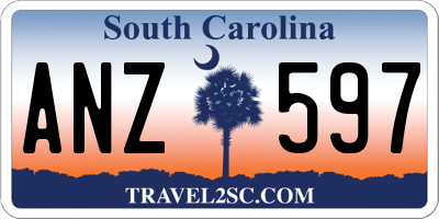 SC license plate ANZ597