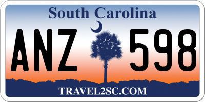 SC license plate ANZ598