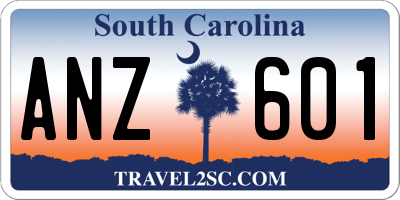 SC license plate ANZ601