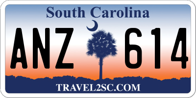 SC license plate ANZ614