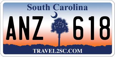 SC license plate ANZ618