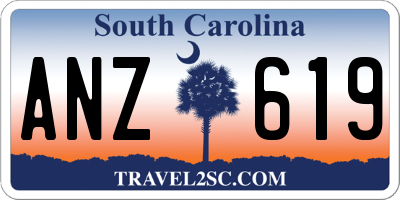 SC license plate ANZ619