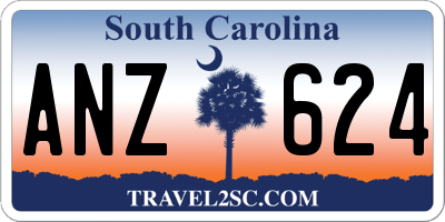 SC license plate ANZ624