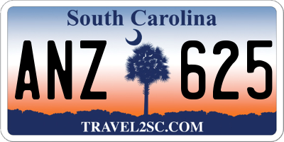 SC license plate ANZ625