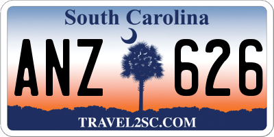 SC license plate ANZ626