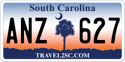 SC license plate ANZ627