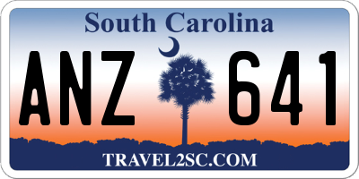 SC license plate ANZ641