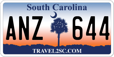 SC license plate ANZ644