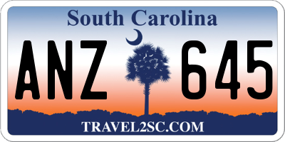 SC license plate ANZ645
