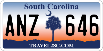 SC license plate ANZ646