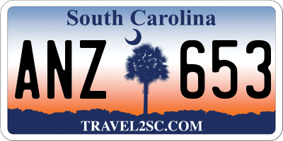 SC license plate ANZ653