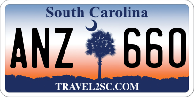 SC license plate ANZ660