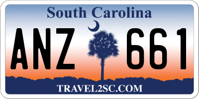 SC license plate ANZ661