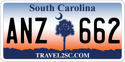 SC license plate ANZ662