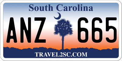SC license plate ANZ665