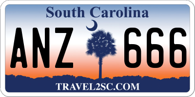 SC license plate ANZ666