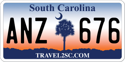 SC license plate ANZ676