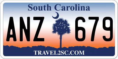 SC license plate ANZ679
