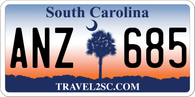 SC license plate ANZ685