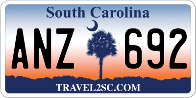 SC license plate ANZ692