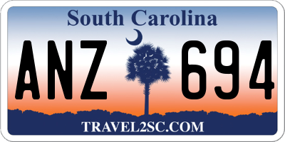 SC license plate ANZ694