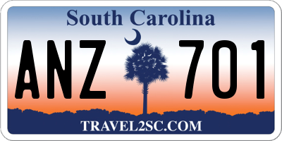 SC license plate ANZ701