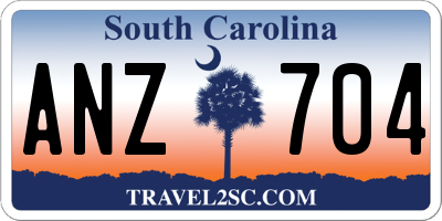 SC license plate ANZ704