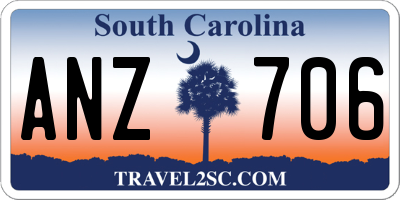 SC license plate ANZ706