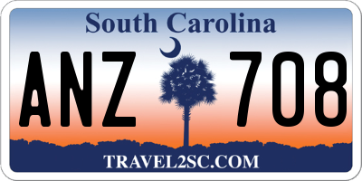 SC license plate ANZ708