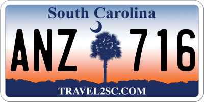 SC license plate ANZ716