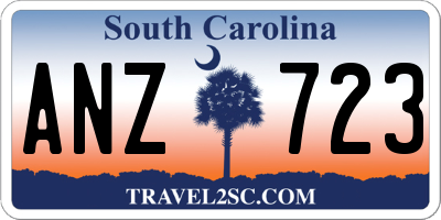 SC license plate ANZ723