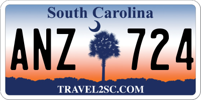 SC license plate ANZ724