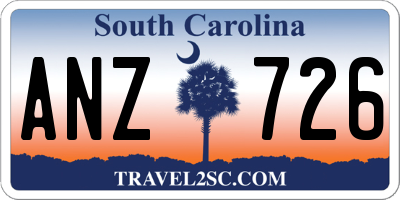 SC license plate ANZ726