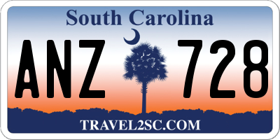 SC license plate ANZ728