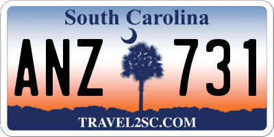 SC license plate ANZ731