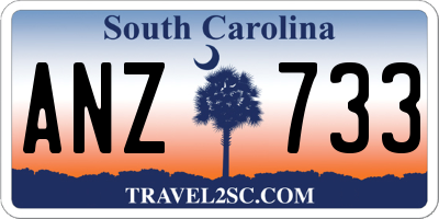 SC license plate ANZ733