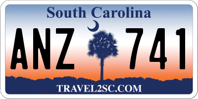 SC license plate ANZ741