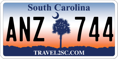 SC license plate ANZ744
