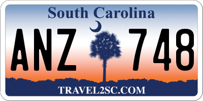 SC license plate ANZ748
