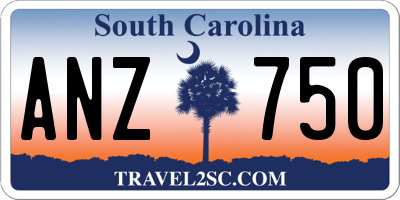 SC license plate ANZ750