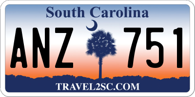 SC license plate ANZ751