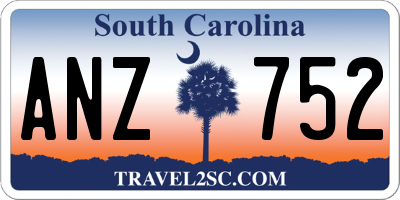 SC license plate ANZ752