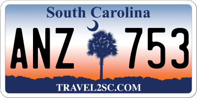 SC license plate ANZ753