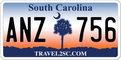 SC license plate ANZ756