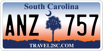 SC license plate ANZ757