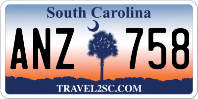 SC license plate ANZ758