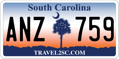 SC license plate ANZ759